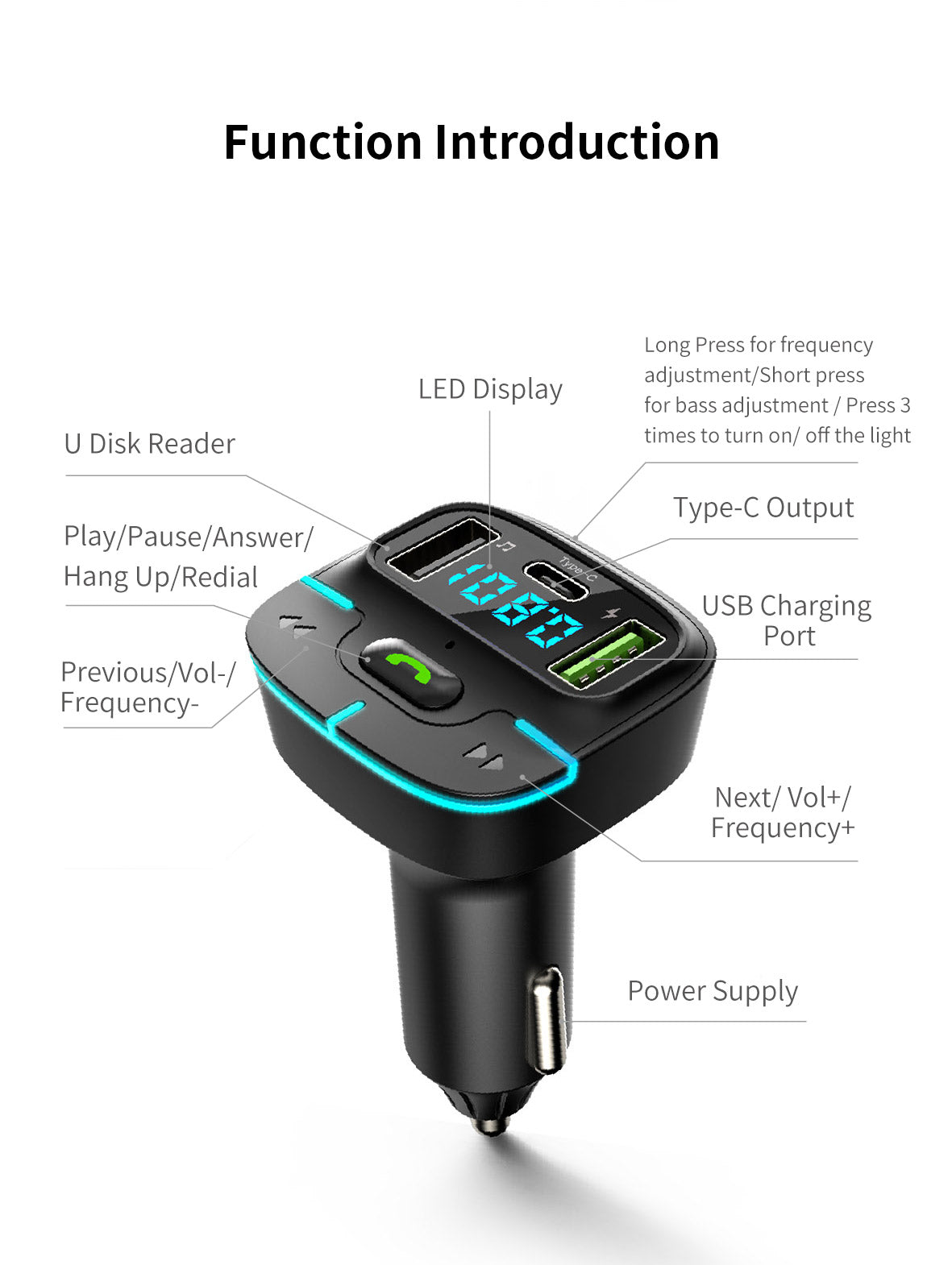 Bluetooth Modulator Car Charger