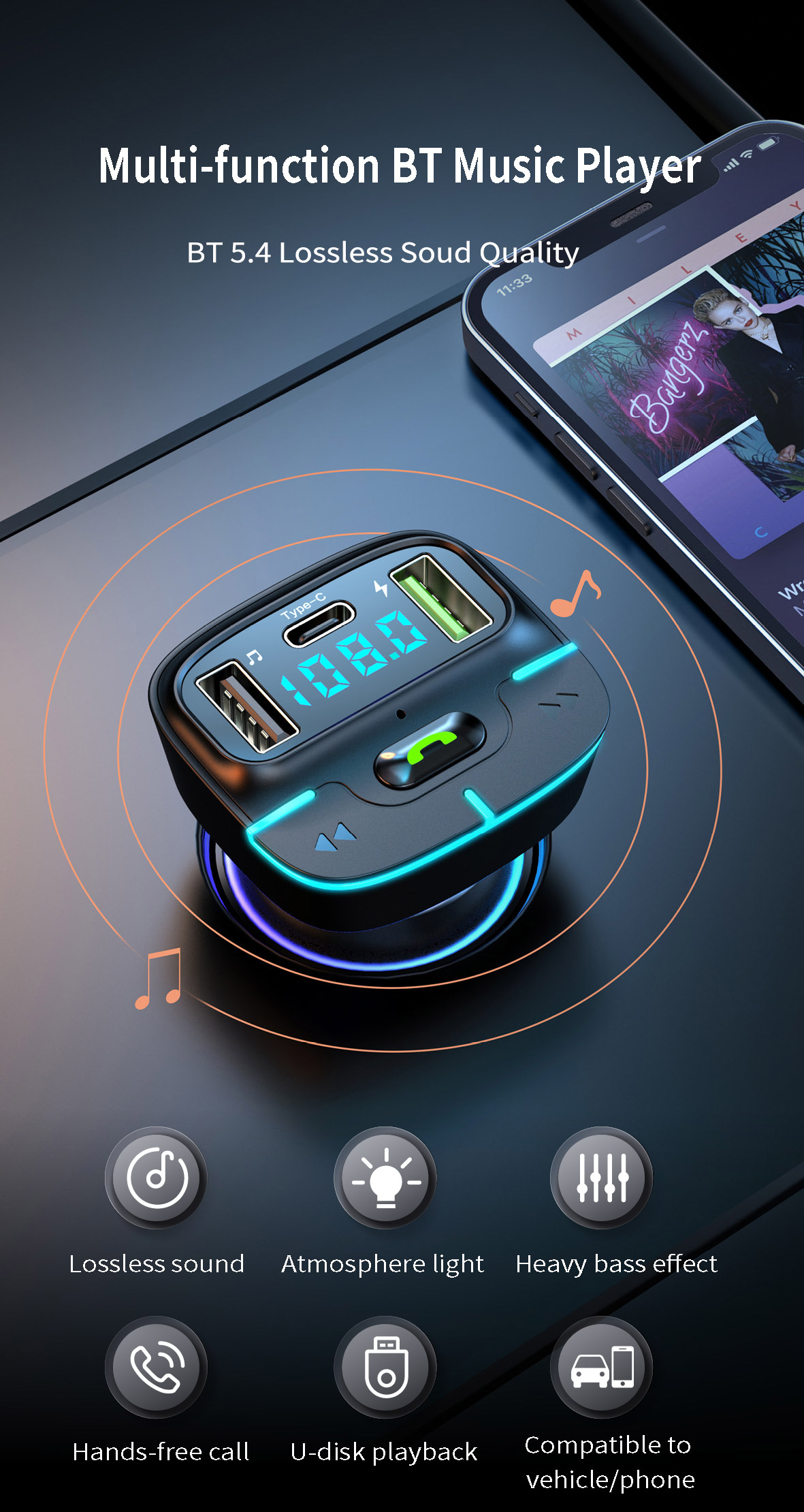Bluetooth Modulator Car Charger
