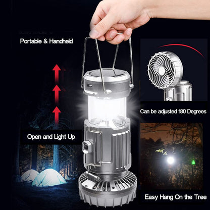 Solar Lamp With Fan And Charger