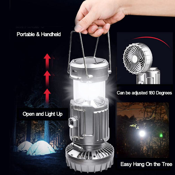 Solar Lamp With Fan And Charger