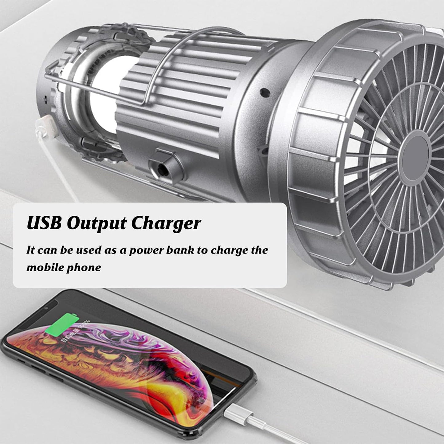 Solar Lamp With Fan And Charger