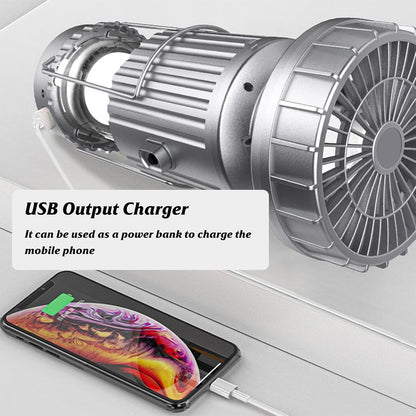 Solar Lamp With Fan And Charger